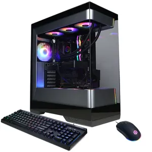 CyberPowerPC SLCAI7400CPGV2 Gaming Desktop PC, AMD Ryzen 9 9900X, 32GB DDR5, GeForce RTX 5070 12GB, 2TB PCIe 4.0 NVMe SSD, WiFi/BT, RGB Gaming Keyboard/Mouse & Windows 11 Home