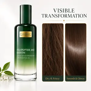 Keratin Hair Oil for Smooth & Glossy Hair | Peptide Keratin Hair Serum for Dry, Frizzy & Damaged Hair, Anti-Breakage Care, Lightweight Non-Greasy Formula, Salon Shine Finish | Keratin, Peptides & 10 Plant Oils