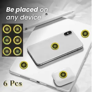 EMF Reducing Stickers 6pcs Gold Silver Finish for Phones Laptops Airpods  Cellphone Smartphone Electronic Less EMF Radiations Decorative Stickers EMF stickers for electonics