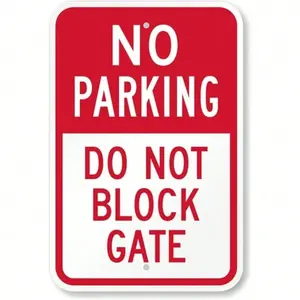 Aluminum No Parking Do Not Block Gate Sign 8x12 Inch Weatherproof Outdoor Yard Sign Warning Plaque for Home Wall Decor Living Room
