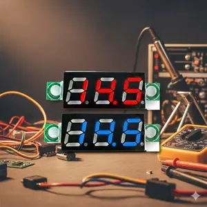 0.28" LED DC Voltmeter 2.5-30V Digital Tester: Essential Multimeter Tool for Automotive Battery Testing, DIY Electronics Repair, Electrical Projects & Home Maintenance. Portable Professional Grade Voltage Measuring Device.