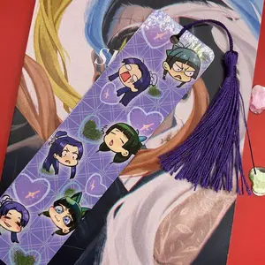 Apothecary diaries Jinshi Maomao chibi funny purple tassel bookmark double sided glossy anime shop reading