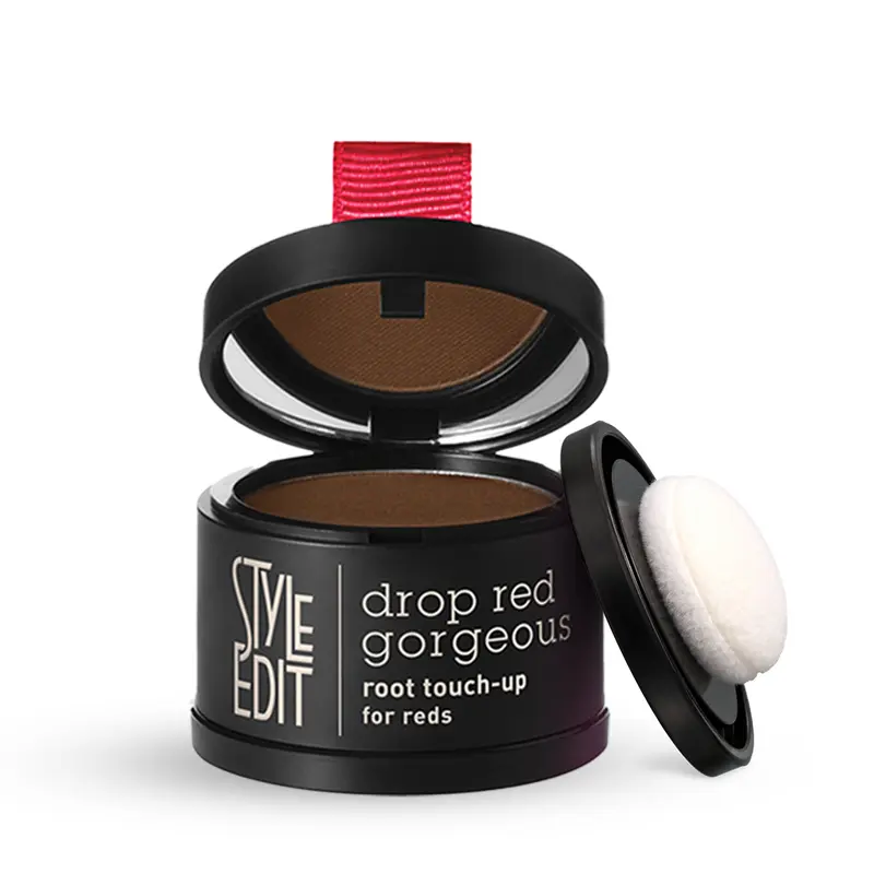 Style Edit Drop Red Gorgeous Root Touch Up Powder – Instant Gray Root Concealer for Hairline, Temples, and Part – Lightweight, No-Residue Root Coverage – Made in the USA - Salon Quality temporary hair dye