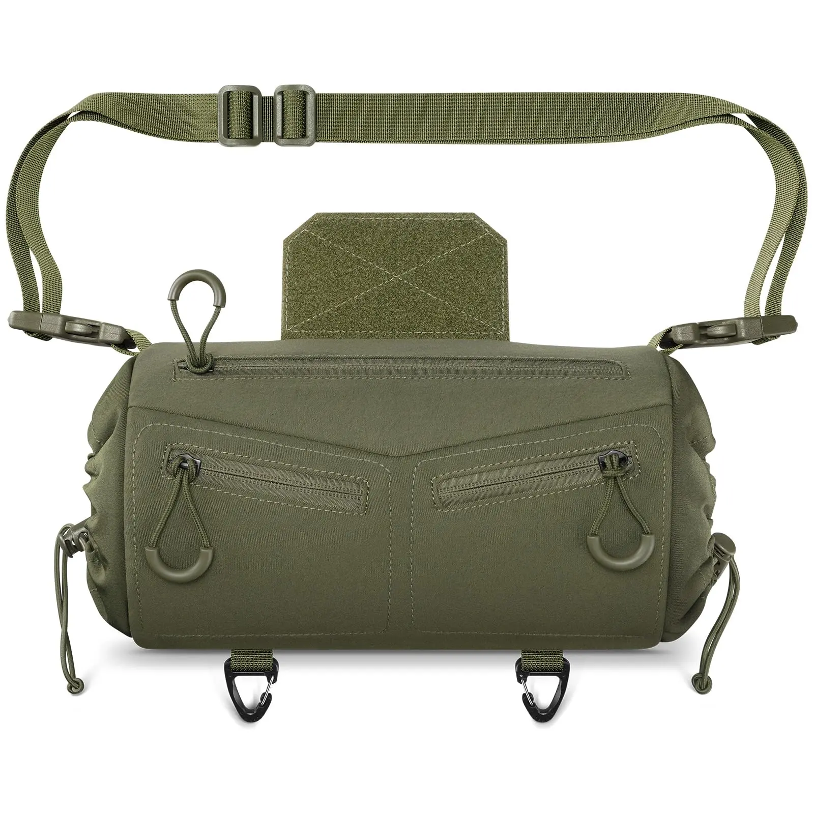 【】CVLIFE Hand Warmer Pouch with Hook & Loop, Portable Drop Hanger Waist Hand Muff for Skiing, Ice Fishing, Football, Camping, Adjustable Strap and Cuffs, 3 Pockets, Quick Release Buckles