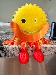 Smiley Sponge Holder | 3D Printed Sink Organizer | Round Sponge Drying Stand