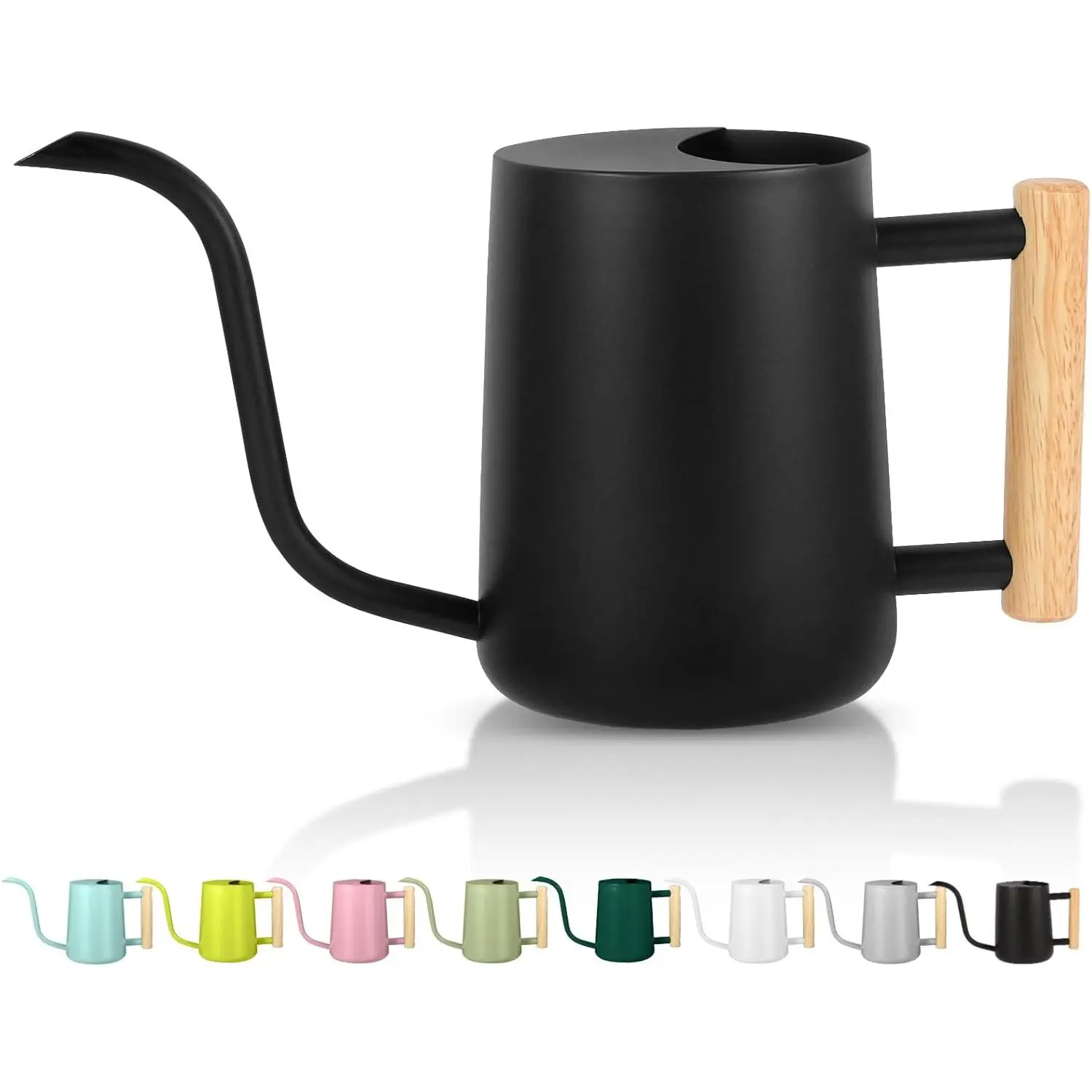 Watering Can,35oz Metal Watering Can,Stainless Steel Watering Can Indoor  with Long Curved Spout,Small Watering Can for Indoor ,Bonsai Outdoor Garden Modern Decorative(Black)