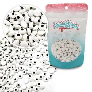 Small Spooky Eye Toppers - Halloween Edible Candy Decorations - Mini Eyes for Cupcakes, Cakes, and Treats
