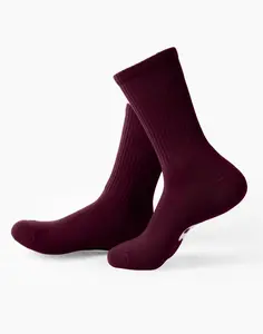 Sport Crew Socks - Maroon