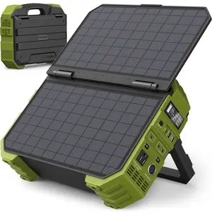 1000W Solar Generator with Built-in Panel, 614Wh LiFePO4 Battery, Portable Power Station for Camping & Emergency 1000W Solar Generator with Built-in Panel, 614Wh LiFePO4 Battery, Portable Power Station for Camping & Emergency