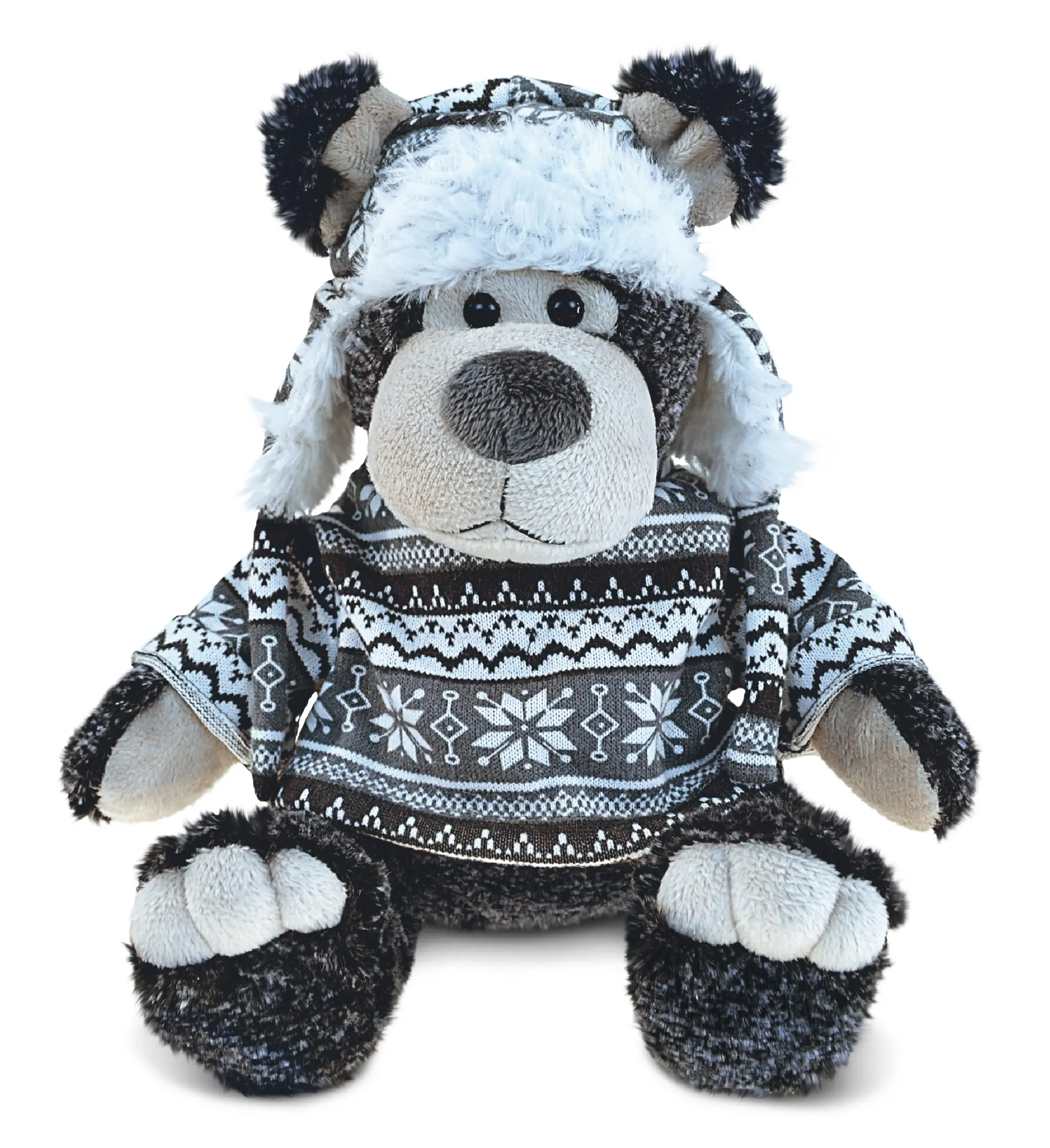 SUPER SOFT PLUSH WITH CLOTHES  - BLACK BEAR