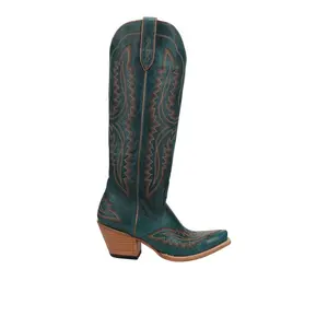 Ariat Womens Casanova Embroidered Snip Toe Zippered  Casual Boots Knee High Mid Heel 2-3" - Blue