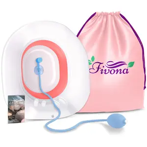 Fivona Sitz Bath for Toilet Seat with Massage Hand Flusher; Postpartum Care and Hemorrhoid Treatment; BPA Free Yoni Steaming Kit; Perfect for Perineal Soak and Portable Bidet