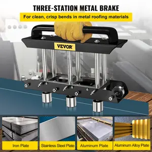 Father's Day Gift VEVOR Three-Station Edge Roller, Large Radius, 0-90 °   Bending Angle Sheet Metal Brake, Quickly Adjusts for Making 0.63\"-5.7\" Bends in 30-19 Gauge Steel, for Clean Crisp Bends in Metal Roofing Materia