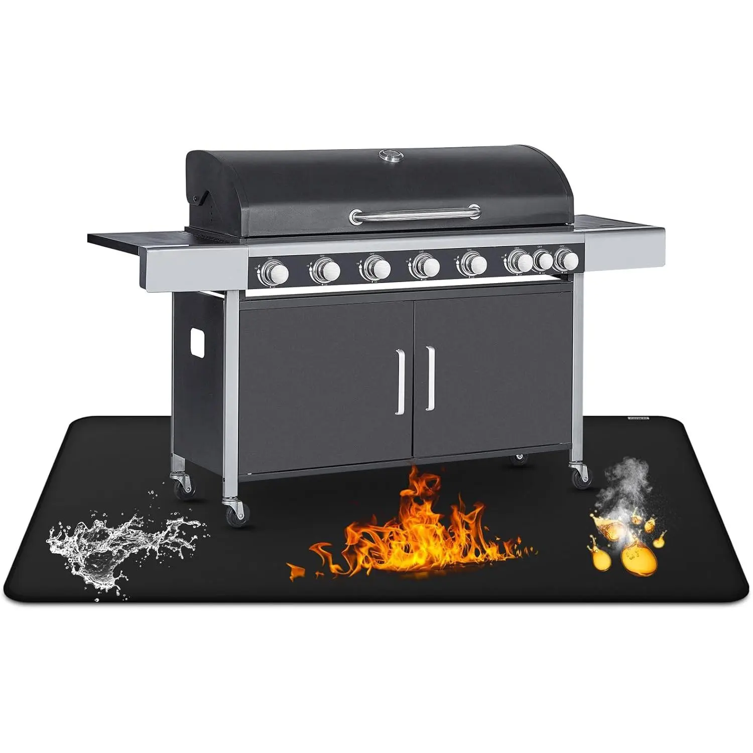 30 x 48inch Grill Mat for Outdoor Grill,Double-Sided Fireproof Grill Pad, for Outdoor Barbecue Spots,Fireproof, , and Oilproof BBQ Protector for Decks and Patios