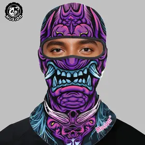 Mulsion Full Face Mask Neck Gaiter, Original Design Devil Night Fork, Sun Protection Dustproof Multi-Functional, Unisex Skull Party Style, Windproof Face Mask, Motorcycle Mask, Balaclava Face Mask, Outdoor Dustproof Mask, Ski Mask