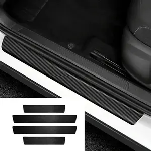 4PCS/5PCS set Carbon Fibre Threshold Protection Strip Universal Anti-scratch and Anti-collision Door Decorative Strip Sticker Car Decals