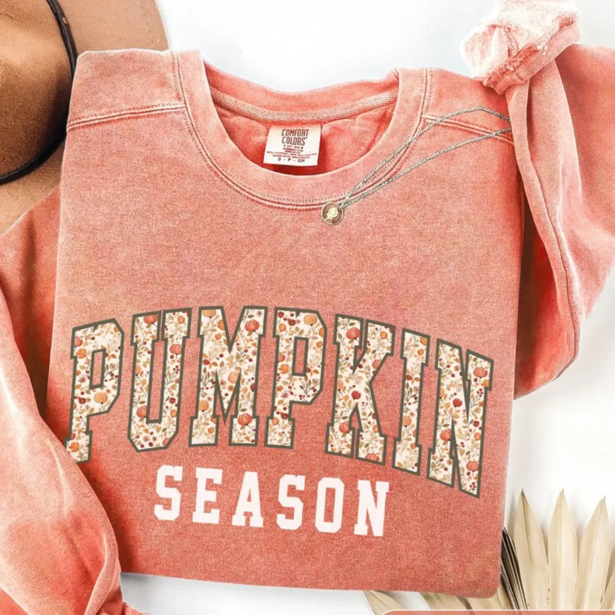 Comfort Colors Pumpkin Season Sweatshirt, Fall Gifts, Pumpkin Patch Outfit, Thanksgiving Gifts, Womens Fall Sweaters, Cozy Autumn Crewneck, Vintage Autumn Pumpkin Patch Outfit Sweater Womenswear Womenswear