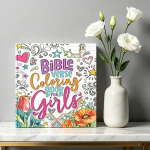 Bible Verse Coloring Book for Girls: Fun & Inspirational Christian Coloring Pages with Cute Floral, Star & Heart Designs – Faith-Based Coloring Activity Book for Kids & Teens, Perfect for Building Faith, Encouraging Creativity & Sparking Joy in God’s Word