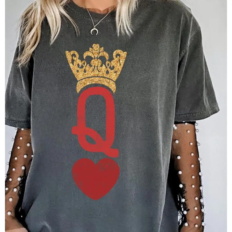 Queen of Hearts Vintage Inspired T-Shirt, Valentine's Day Gift Shirt, Birthday Gift Girl, Unisex Gift for Men and Womenswear Soft