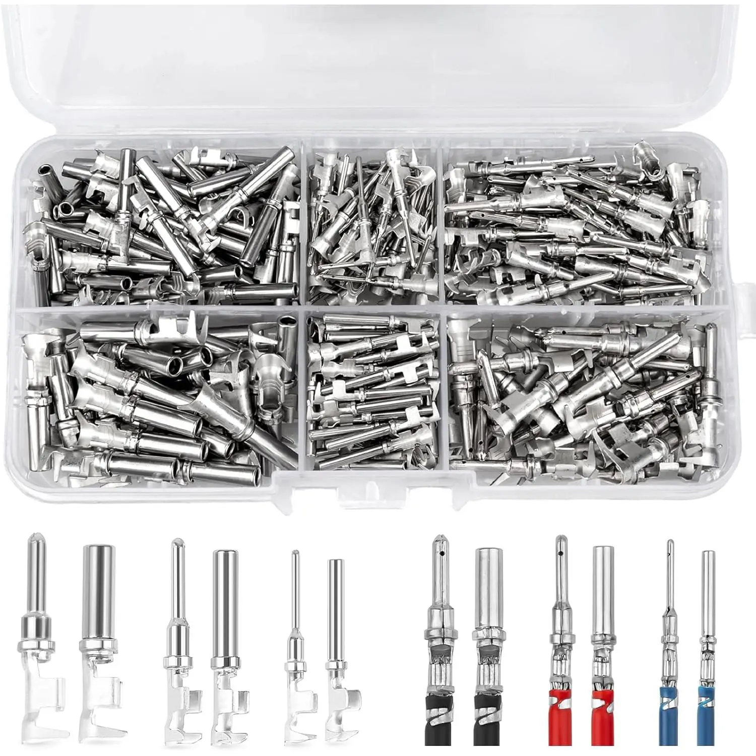 ST6450 Deutsch Connector Pins, Deutsch Stamped Pin, Contact Kit Size 12 16 20 Male Pins and Female Sockets Support Wire Guage 22-12AWG for DTP, DT, DTM Series Connectors 340pcs