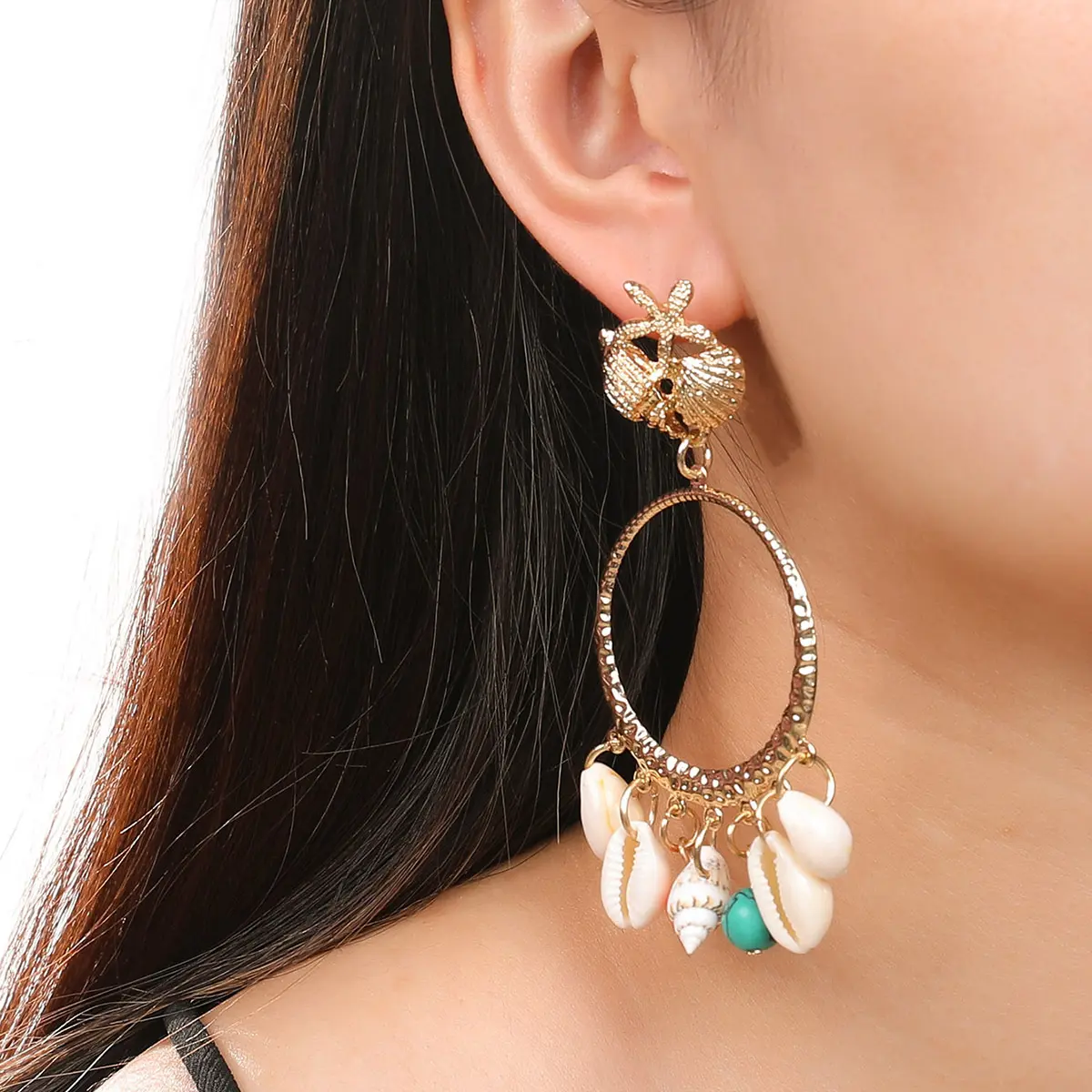 Fashionable and creative shell earrings, simple and unique earrings, ear pendants, and ear accessories