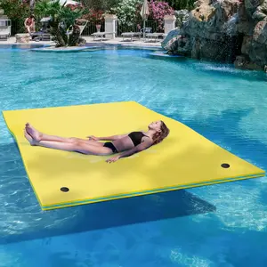 YITAHOME 9' X 6' Lake Floats Floating Mat Water Mat Inflatable Rafts Lily Pad Pools Beach, XPE Floating Island for Kid Adults