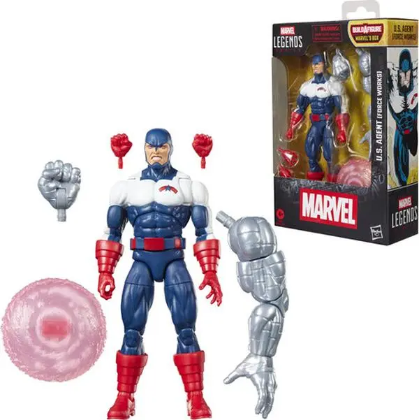 Marvel Legends Avengers U.S. Agent (Force Works) 6 Inches Single Figurine - TV/Movie Char, Box BAF Part, Decoration Collectible - Agent in the Field Themed Figurine