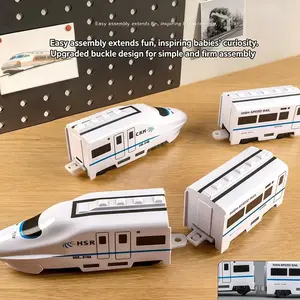 3/4/5pcs DIY Simulation High-Speed Train Toy Car, Electric Sound Light Model, Educational Gift for Boys and Girls, Suitable for Children Aged 3+