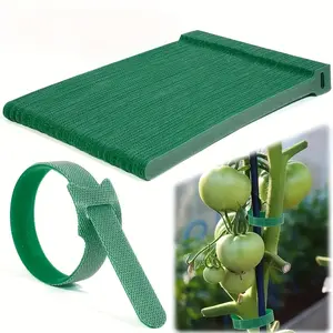 400 6-inch Green Adjustable Non-Slip Nylon Plant Straps with Metal Buttonholes and Adjustable Velcro Straps - Reusable for Climbing Plants, Gardening, Wreath Making, Home Decor, Grafting Accessories | Secure | Durable Nylon Straps