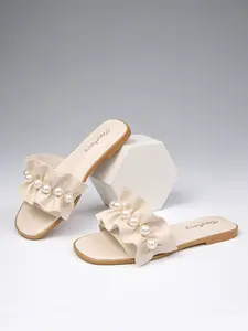 New Women's One-Step Open Toe Casual Fashion Versatile Beach Sandals, Comfortable Elegant Slip-On Slippers for Summer