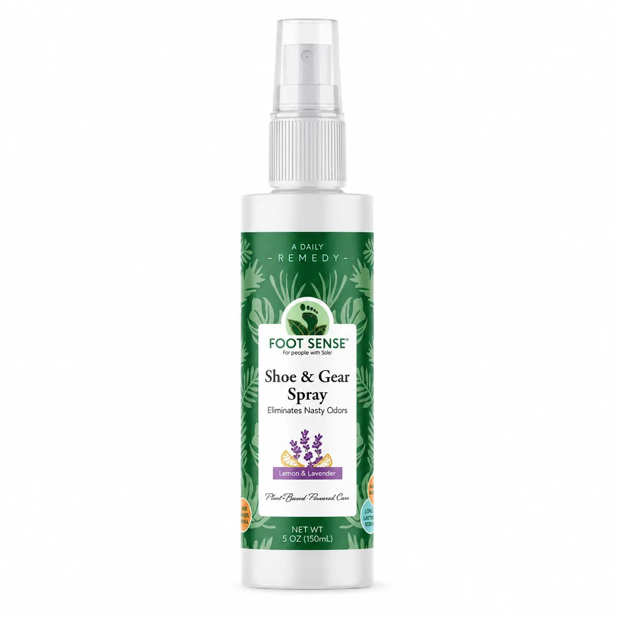 Foot Sense - Natural Deodorant Spray - 5oz Footwear Scent Eliminator for Daily Use, Smelly Feet, Shoes & Sports Equipment, Long-Lasting Freshener for Adults