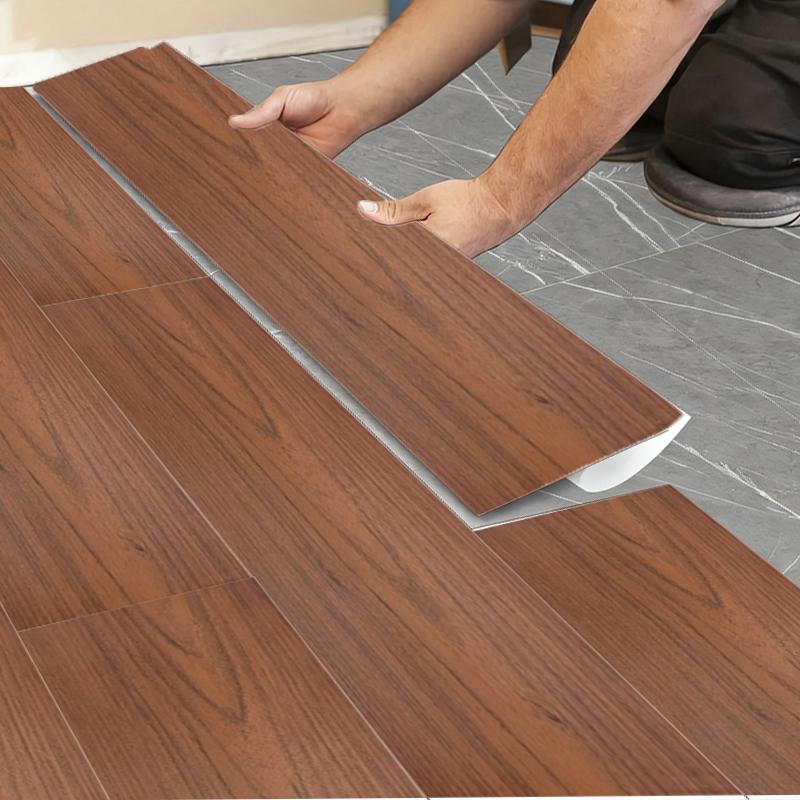 30 Pcs Glossy PVC Self-Adhesive Wood Grain Floor Stickers, Durable Waterproof and Oil-Proof Flooring Patchwork for Universal Home Use