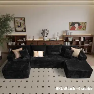 【#SummerVibes】【3 Packages Shipping】U-shaped Modular Compression Sofa Modern Minimalist Corduroy Design No Assembly Required Comfortable for Living Rooms and Bedrooms