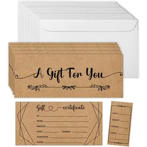 50 Sets   for Business, Blank   with Envelopes,   for Salon Restaurants  Marriage Birthday Christmas Client Vouchers - Retro Style