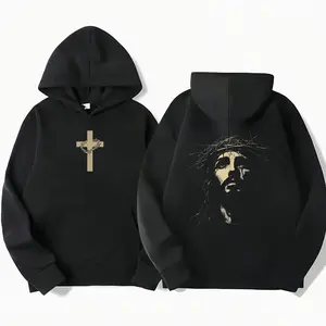 Youth & Adult Jesus Crown of Thorns Hoodie – Christian Religious Pullover, Faith-Based Apparel, Unisex Gift V4LXG