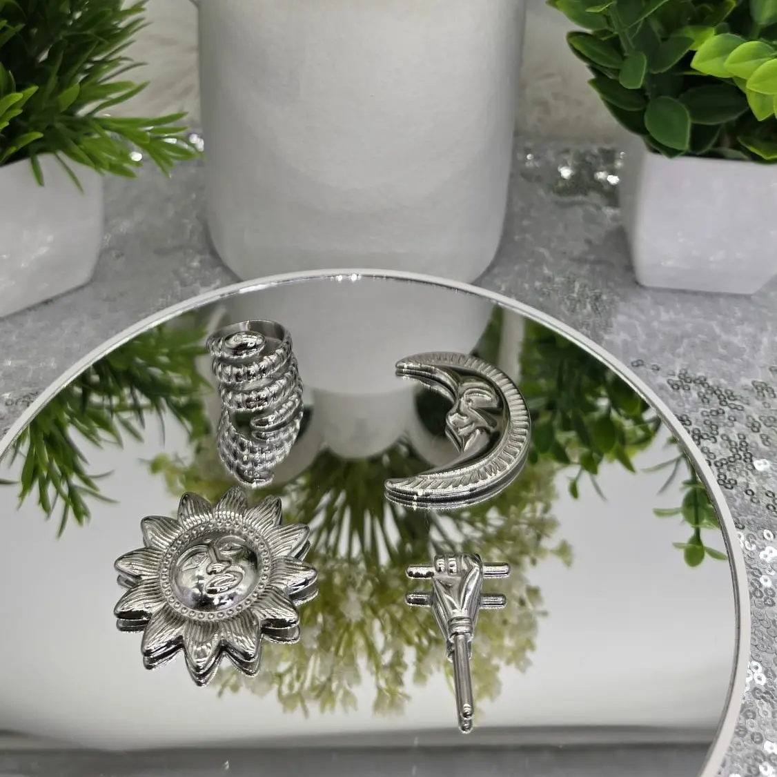 Obatala Tools Set in Stainless Steel - Santeria Ocha Orisha Altar Shrines
