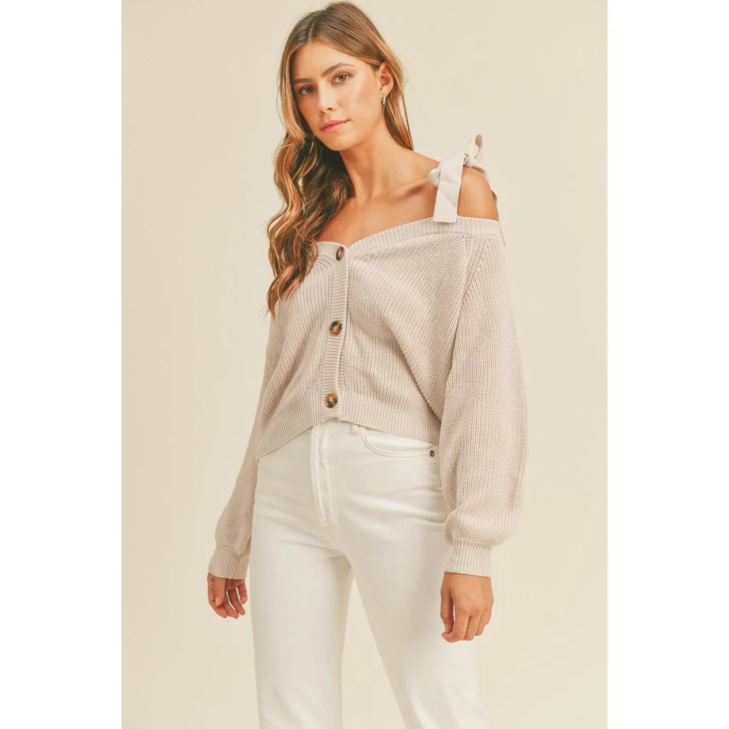 Knit Bow Sweetheart Sweater