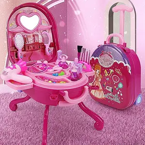 Classic Interactive Role-Playing Game Set, Makeup Table Toy, Girl's Luggage Parent-Child Game Props, Fun Educational Playset