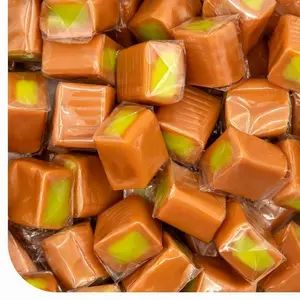 Caramel Cubes Candy - 2 Pound Pack (150 Count) - Green Apple Filling - Individually Wrapped