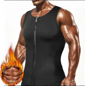Men's Sauna Vest,Waist Trainer Vest,Hot Neoprene Sauna Suit,Corset Compression Body Shaper,Neoprene Zipper Tank Top Workout Shirt