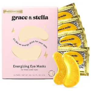 Grace & stella Under Eye Mask (Gold, 24 Pairs) Reduce Dark Circles, Puffy Eyes, Undereye Bags, Wrinkles - Gel Under Eye Patches - Gifts for Women - Birthday Gifts for Women - Vegan Cruelty Free