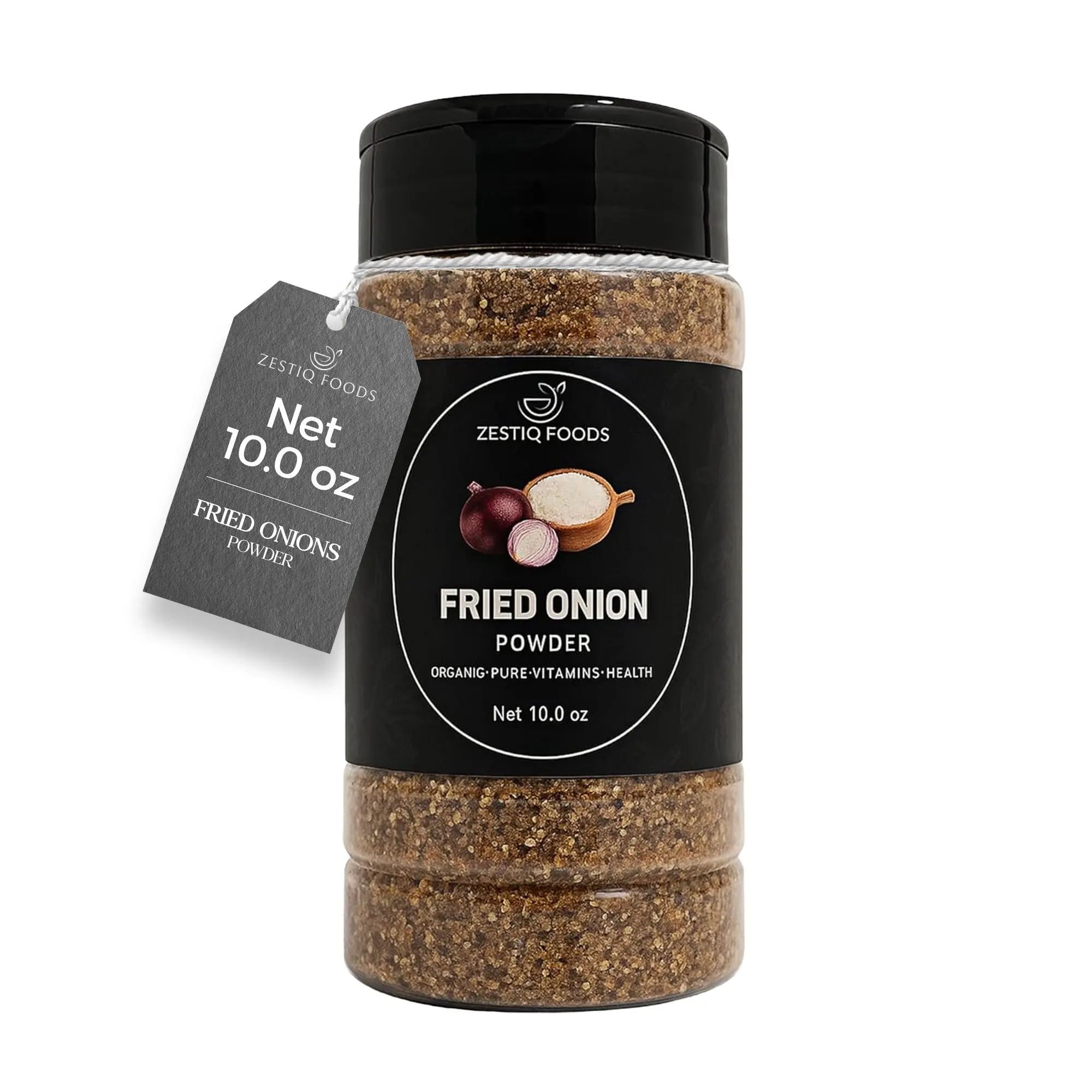 Zestiq Foods Organic Fried Onion Powder, 10 oz Shaker Jar – Finely Ground Fried Onion for Cooking, Seasoning & Everyday Flavor
