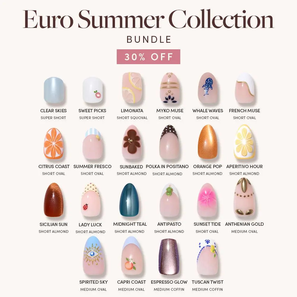 Glamnetic Euro Summer Press-On Nail Full Collection Bundle