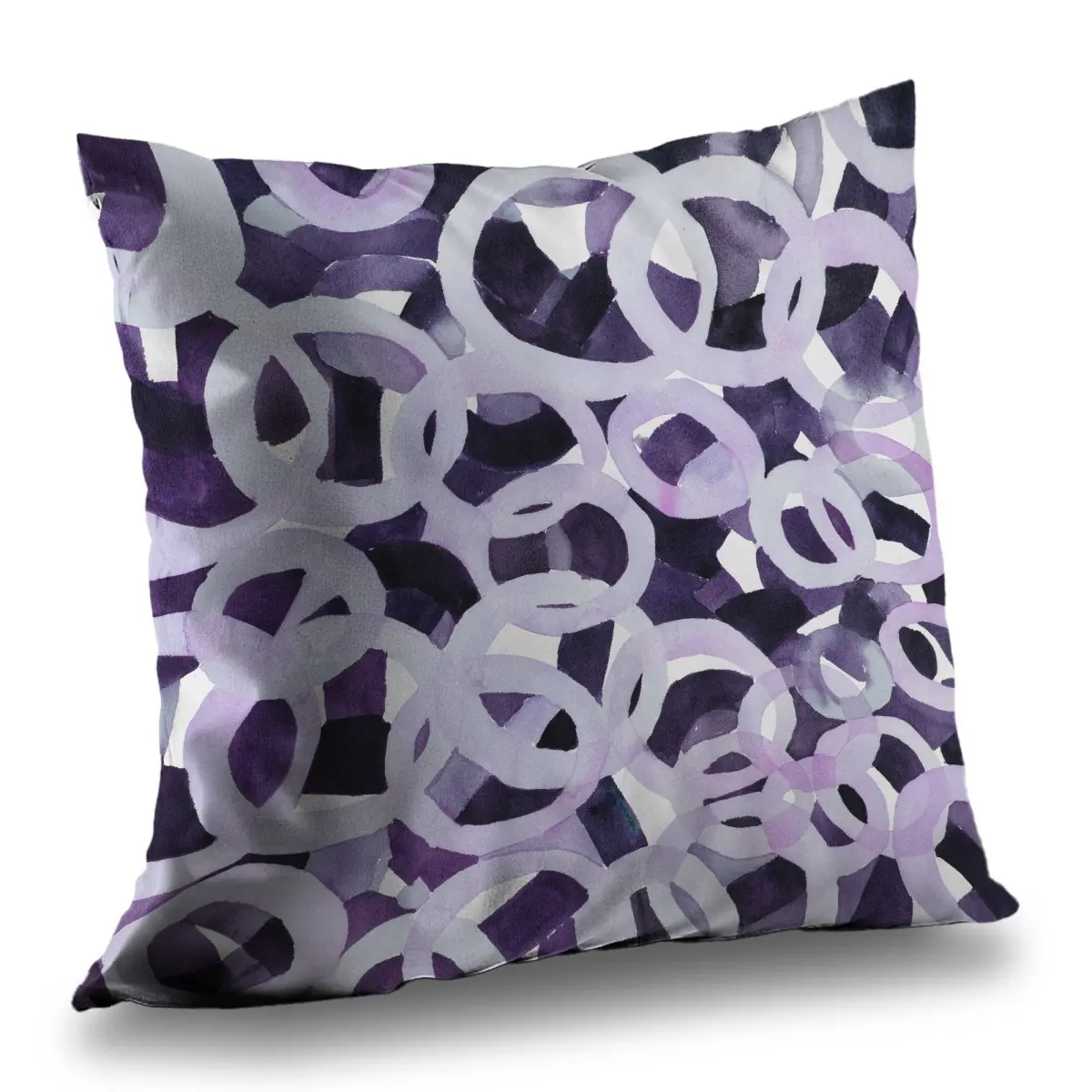 212 MAIN Poly Twill Weave Throw Blanket - 14x14 in Abstract Purple Circles Design, Soft Lightweight Blanket Throw for Bedroom Modern Art Home Decor