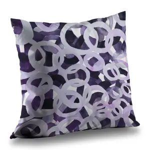 212 MAIN Poly Twill Weave Throw Blanket - 14x14 in Abstract Purple Circles Design, Soft Lightweight Blanket Throw for Bedroom Modern Art Home Decor