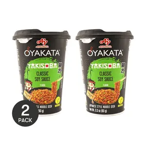 AJINOMOTO OYAKATA Japanese Soy Sauce Flavor Fried Noodles - 2 Pack Instant Cup Noodles 93g Each