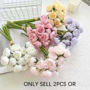 27 Head Tea Rose Peony Artificial Flowers, Decorative Outdoor Wedding Decoration, High-End Table Arrangement, Handheld Bouquet, Living Room Decor, Centerpiece