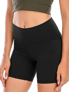 Women's Soft Fitness Yoga Shorts for Gym Running and Cycling, Casual Plain Design, All Seasons Wear, Comfortable Workout Pants, Training Cycling Shorts