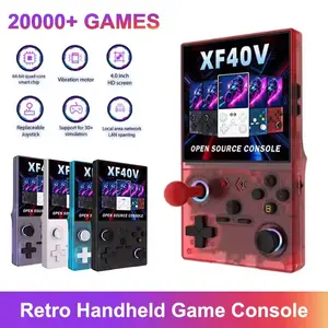 Xf40v Retro Handheld Game Console, 4.0'' IPS Screen, WiFi Support, Arcade Joystick, Portable Pocket Video Games Player, Handheld Gaming Console