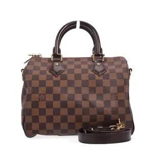 Pre-owned Louis Vuitton Coated Canvas Shoulder Bags Speedy Brown Damier Ebene 20363885 hz